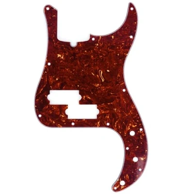 Image of Musiclily Pro 13 Hole Modern Style P Bass Pickguard for 4 String American Precision Bass, 4Ply Vintage Tortoise