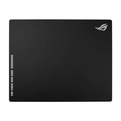 Image of ASUS ROG Moonstone Ace L Glass Gaming Mouse Pad, Ultra smooth Surface, Noise Reducing Design, 9H Tempered Glass, Impact &amp; Scratch Resistant, Anti slip Silicone Base, 500 x 400 mm, Black
