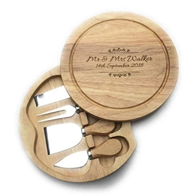 Image of Rutherfords Gifts Personalised Cheese Board Engraved Wedding Birthday Kitchen Gift