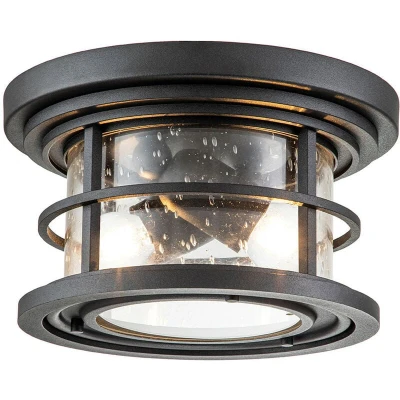Image of Feiss Lighthouse Outdoor Flush Textured Black, IP44
