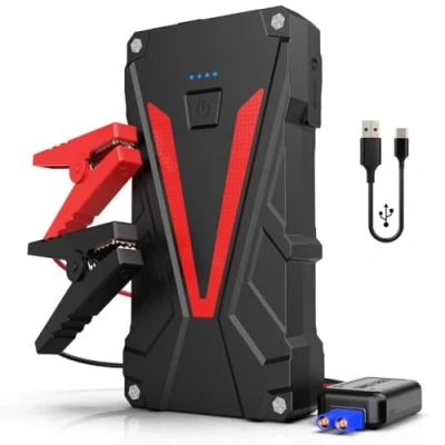 Image of Jump Starter Power Pack,12V Car Starter, Portable Battery Booster with Leads,Quick Charge,LED Flashlight (6000A)