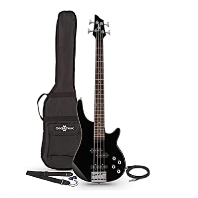 Image of Chicago Bass Guitar by Gear4music, Black 3/4 Size