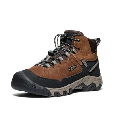 Image of Keen Targhee IV MID WP Unisex Hiking shoes for kids, Size: 1, Brown Leather and textile