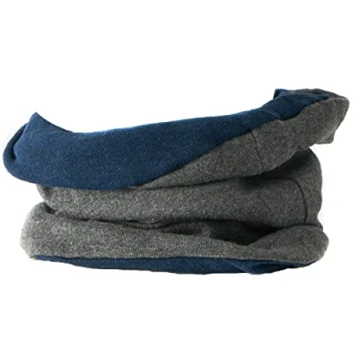 Image of CHARM Mens Organic Cotton Neck Gaiter Headband Beanie Chemo Hat Hairband Ear Warmer Navy Dark Grey