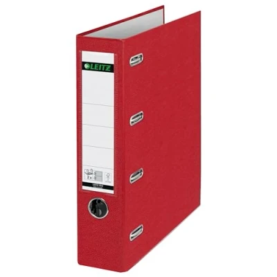 Image of Leitz 10120025 Double Lever Arch File with Slits 2 x A5 Landscape Format Wide Red
