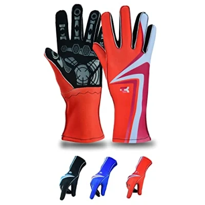 Image of TK Karting Gloves Go Kart Racing Rally Printed Design (Red, XL)