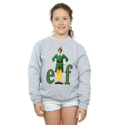 Image of Elf Girls Buddy Logo Sweatshirt 5 6 Years Sport Grey