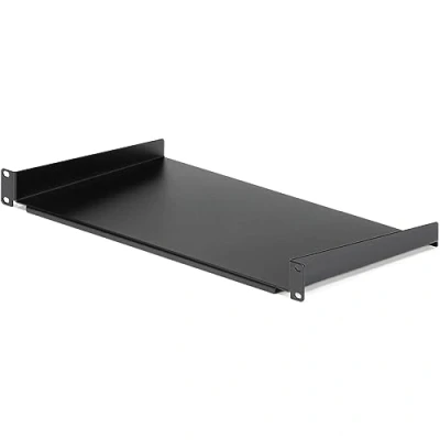 Image of StarTech.com 1U Fixed Server Rack Mount Shelf 10in Deep Steel Universal Cantilever Tray for 19&quot; AV/ Network Equipment Heavy Duty Weight Capacity 44lbs/20kg, Black (CABSHELF1U10)
