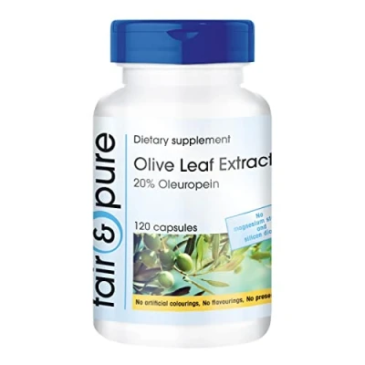 Image of Fair &amp; Pure® Olive Leaf Extract 500mg 20% Oleuropein Vegan 120 Capsules