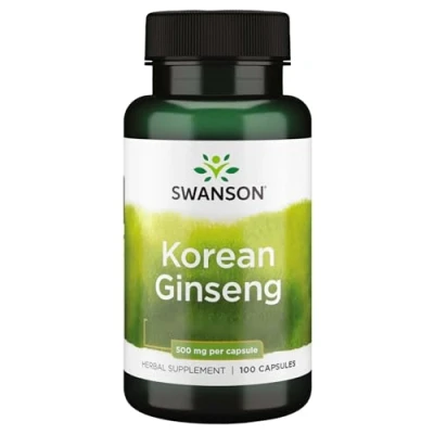 Image of Swanson, Korean Ginseng (Panax Ginseng), 500mg, 100 Capsules, Lab Tested, Soy Free, Gluten GMO Free