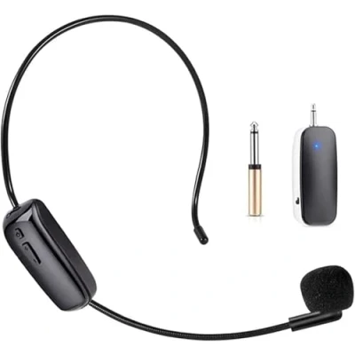 Image of SUJAHHUJIQ UHF Wireless Headset Microphone, Head Handheld Mic 2 in 1, 165 ft Range for Voice Amplifier, Tour Guide, Teaching, Fitness, PA System