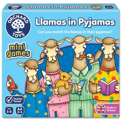 Image of Orchard Toys Llamas in Pyjamas Mini Game, Small and Compact, Travel Educational Holiday Perfect For Toddlers, Kids Age 3 6, Ideal Stocking Filler