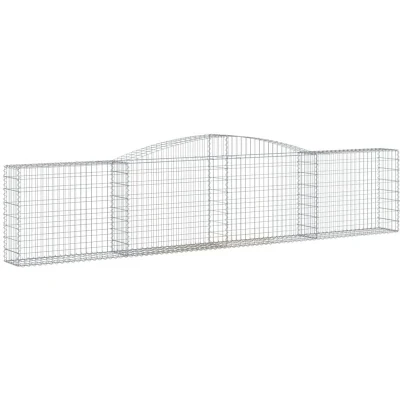 Image of vidaXL Arched Gabion Baskets 8 pcs 400x30x80/100 cm Galvanised Iron