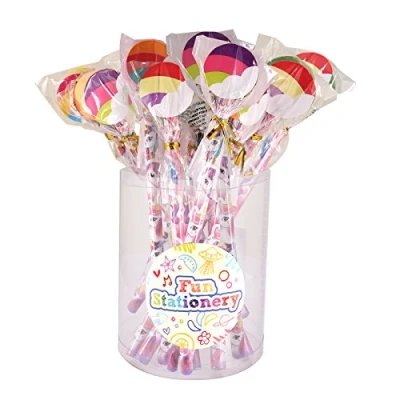 Image of Henbrandt 24 x Unicorns Pencils With Novelty Erasers Toppers Wholesale Bulk Buy