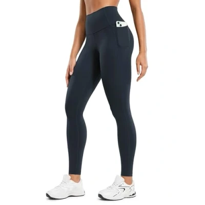 Image of CRZ Yoga Women&#039;s Butterluxe 28&#039;&#039; Gym Leggings with Pockets High Waisted Workout Buttery Soft True Navy 8