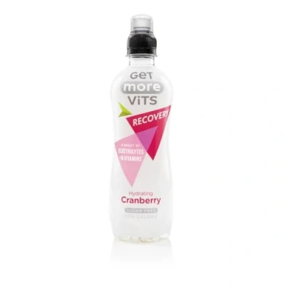 Image of Get More Vits Sports Recovery &amp; Hydrating Cranberry Flavoured Spring Water (12 x 500ml), Electrolytes, B Vitamins, Sugar Free, Low Calorie, Boosts Energy, Natural Flavours, Vegetarian, Vegan