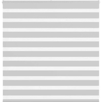 Image of vidaXL Zebra Blind Light Grey 150x100 cm Fabric Width 145.9 Polyester