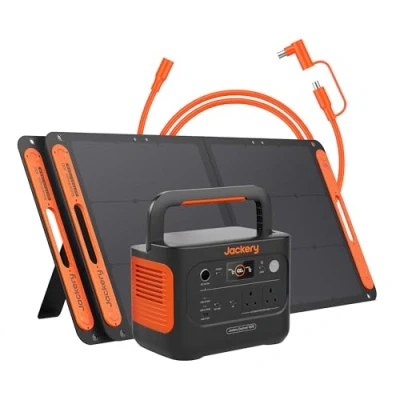 Image of Jackery Explorer 1000V2 Portable Power Station (2024 New) + 2x 100W Solar Panels 5M Extension Cable, 1070Wh LiFePO4, 1500W AC &amp; USB C Output, 1 Hour Fast Charge