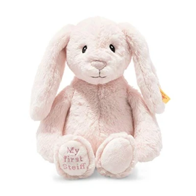 Image of Steiff 242359 Soft Cuddly Friends My First Hoppie Rabbit, Pink, 1 Count (Pack of 1)