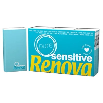 Image of Renova Pocket Tissues Sensitive Pure 6 Packs of White