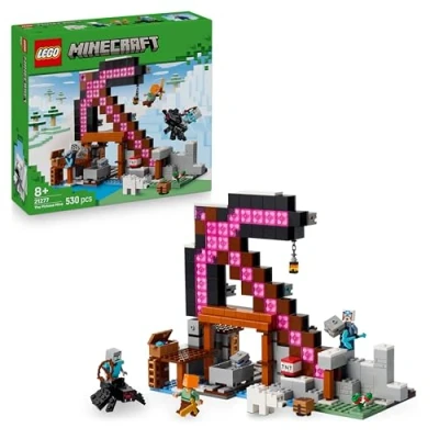 Image of LEGO Minecraft The Pickaxe Mine Interactive Building Toy Incl. Alex, Miner and Stray Spider Jockey Figures Gamer Room Decor Collectible Gift for 8+ Year Old Boys &amp; Girls 21277