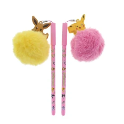 Image of Blueprint Collections Pokémon Pen Set (contains both designs) Pikachu &amp; Eeevee Pens with Toppers Pokemon Stationery Toys