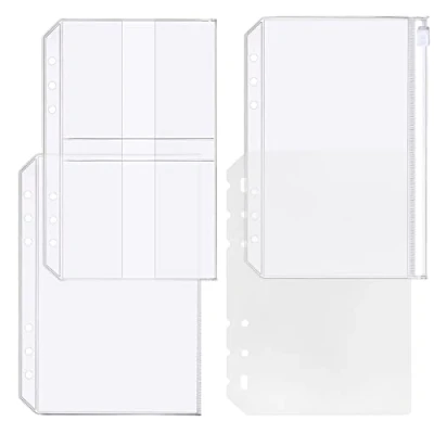 Image of 4 Pack A5 6 Holes Binder Accessory Combo Set, Divider Pocket Zipper Folder Name Card Holder for Personal Organiser (Pocket Combo, A5)