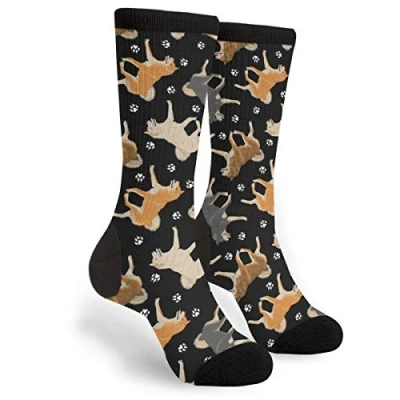 Image of 934 Novelty Men’S Socks Shiba Inu Sports Warmer Office Unisex For Everyday Work Yoga 40Cm