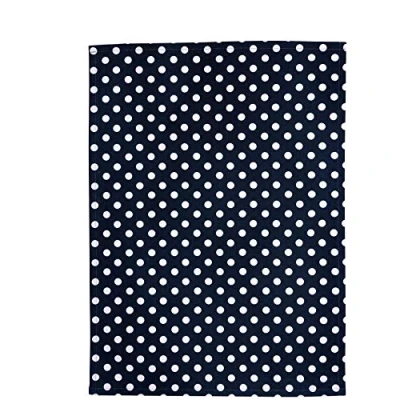 Image of Dexam Polka Dot Tea Towel Navy Blue, 100% Cotton, Absorbent Kitchen Towel, Machine Washable, 50 x 70cm