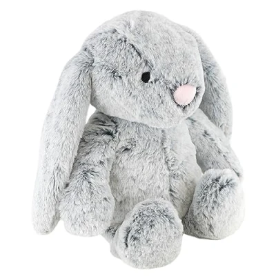 Image of Plush Super Soft Grey Rabbit Cuddly Toy Seated Bunny Stuffed Pet Farm Animal (10 inches)
