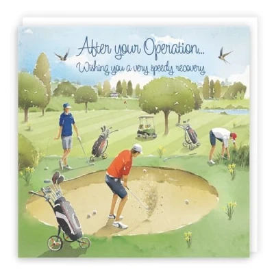 Image of Hunts England Large After Operation Golfing Card Milo&#039;s Gallery Collection Speedy Recovery Get Well Soon For Colleagues, Friends, Him, Men, etc. 210 x mm