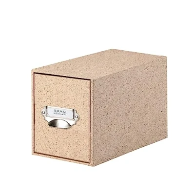 Image of Rössler Papier 1327452390 S.O.H.O CD Drawer Box, Cacao, 143 x 158 261 mm, Storage Box for Approx. 47 CDs, with Insert Label and Handle