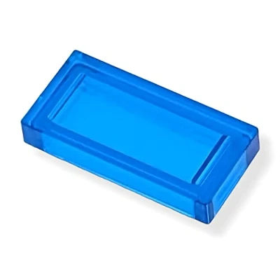 Image of LEGO Building Accessories 1x2 Trans Dark Blue (Transparent Blue) Tiles 100 Pieces per Package
