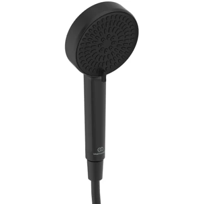 Image of Ideal Standard Alu+, Aluminium Hand Shower for with Two Functions, Diameter 10 cm, Black Silk