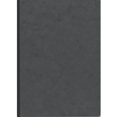Image of Clairefontaine Ref 795465C Age Bag Clothbound Notebook (192 Pages) A5 Size, Lined Rulings, 90gsm Brushed Vellum Paper Grey Leather Effect Cover