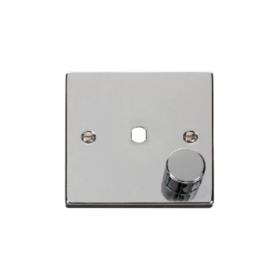 Image of Click Deco 1 Gang Unfurnished Dimmer Plate and Knob (650W Max) Polished Chrome