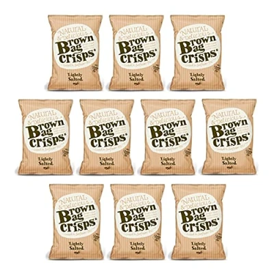 Image of Brown Bag Crisps Lightly Salted 40g (Pack of 10)