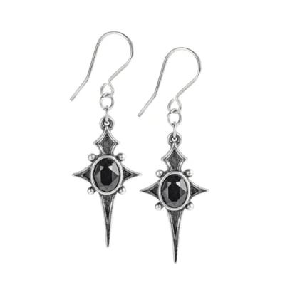 Image of Alchemy Gothic Star Earrings Women Silver Coloured, Pewter,