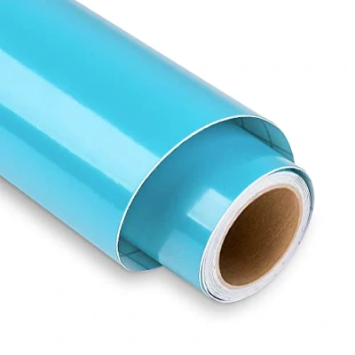 Image of Light Blue Permanent Vinyl for Cricut 12&quot; x 5FT Roll, Outdoor Self Adhesive Roll Decor Sticker, Party Decoration