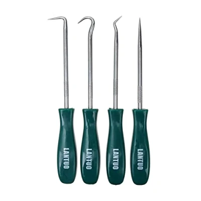 Image of Professional 4 Piece 115mm Hook And Pick Set, Car Oil Seal Removal Tool Kit O Gasket Precision Hooks Puller Remover Mechanic