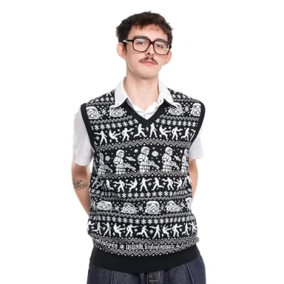 Image of Numskull NS5196 Stormtrooper Christmas Jumper Style Knitted Vest, Multicolored, XXL 3XL
