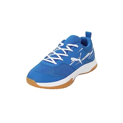 Image of Puma Unisex Youth Varion Ii Jr Indoor Court Shoes, Team Royal White Gum, 3 UK