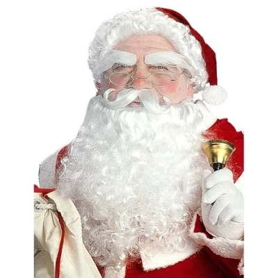 Image of W WIDMANN MILANO Party Fashion Santa Claus Set for Men, Hat, Hair, Beard, Mustache, Eyebrows, Carnival, Theme Parties