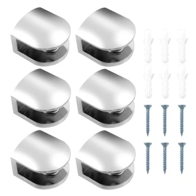 Image of BuxiuGK 6 Pieces Adjustable Glass Bracket Clamps Zinc Alloy for 8 MM Thick