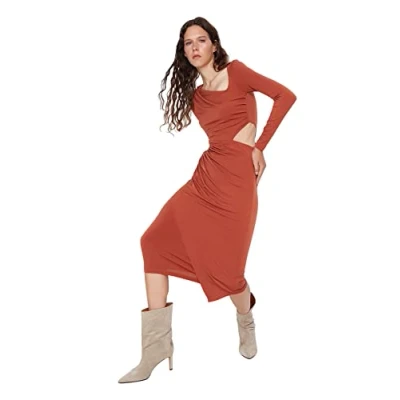 Image of Trendyol Dress Brown Bodycon