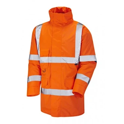 Image of Leo Workwear Tawstock A01 Warm Quilt Lining Single Colour Hi Vis Anorak, L, Orange