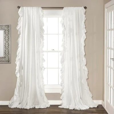 Image of Lush Decor Reyna Window Curtain Panels White 54x108 Set