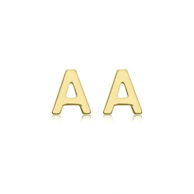 Image of Carissima Gold Women&#039;s 9ct Yellow 4mm x 5mm &#039;A&#039; Initial Stud Earrings