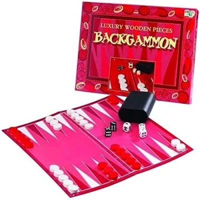 Image of IDEAL Backgammon: traditional Board game Classic Games For 2 Players Ages 3+