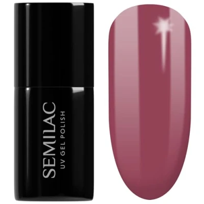 Image of SEMILAC Gel Nail Polish Long Lasting and Easy to Apply Perfect for Home Professional Manicure Pedicure 005 Berry Nude UV Polish, 7 ml.